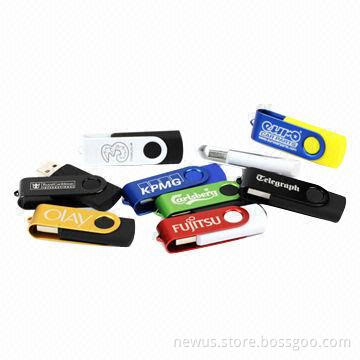Rotating USB Flash Drives, Support Plug-and-play Function, 512MB to 32GB Storage Capacity